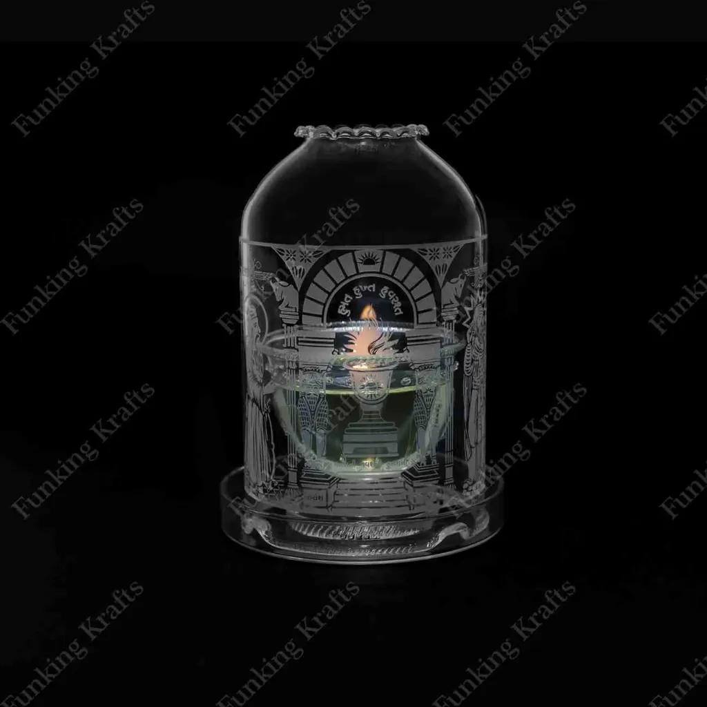 [FK-EBDAGS-050] Engraved Borosilicate Diya Set AG (small)