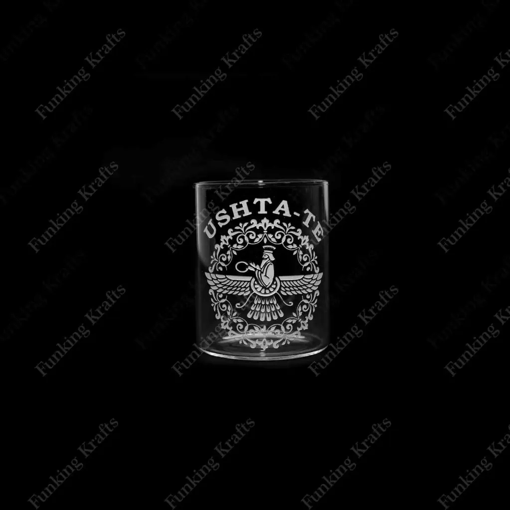 Engraved Borosilicate Coloured Glass R-Ushta-te