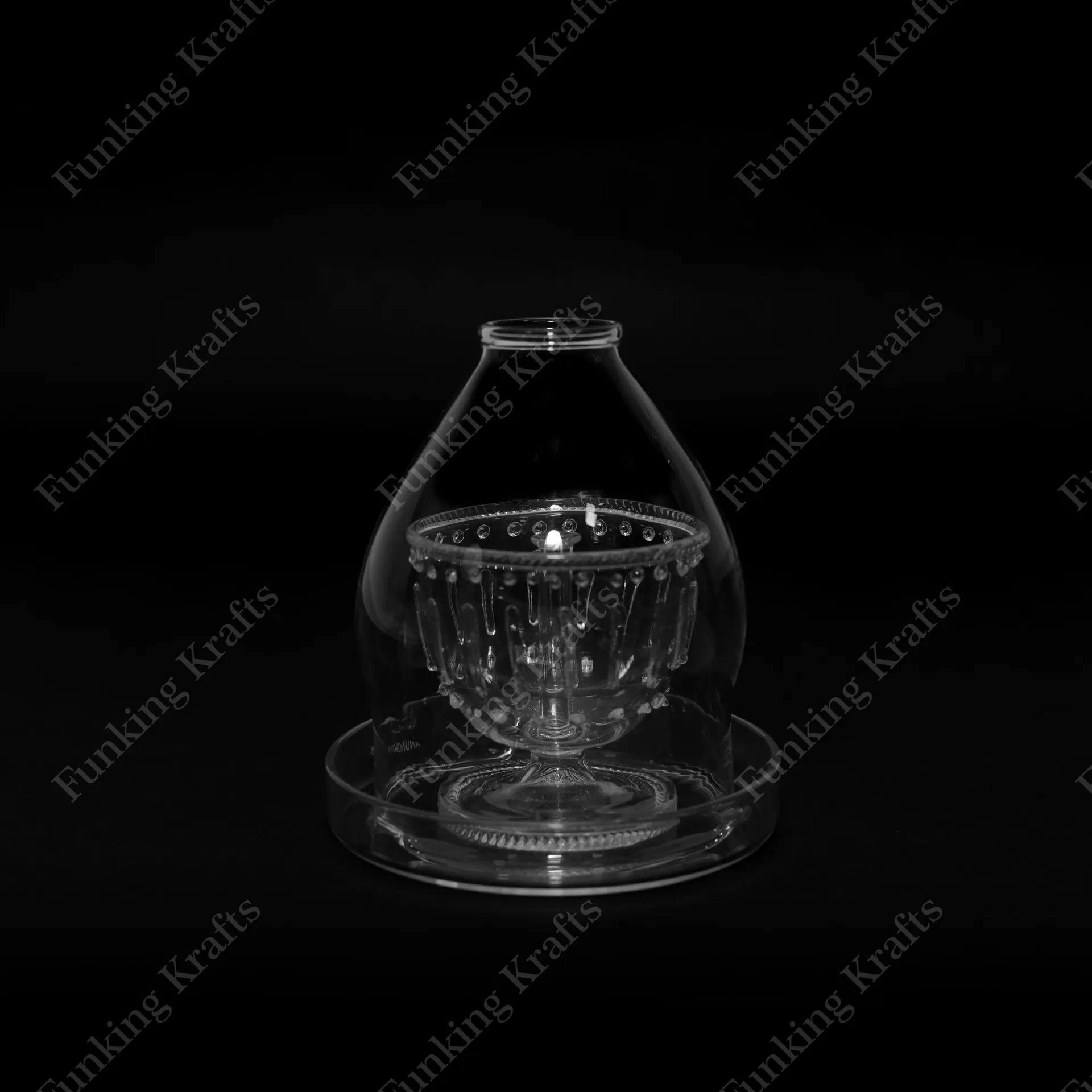 [FK-0BDS-018] Onion Shape Borosilicate Diya Set (small)