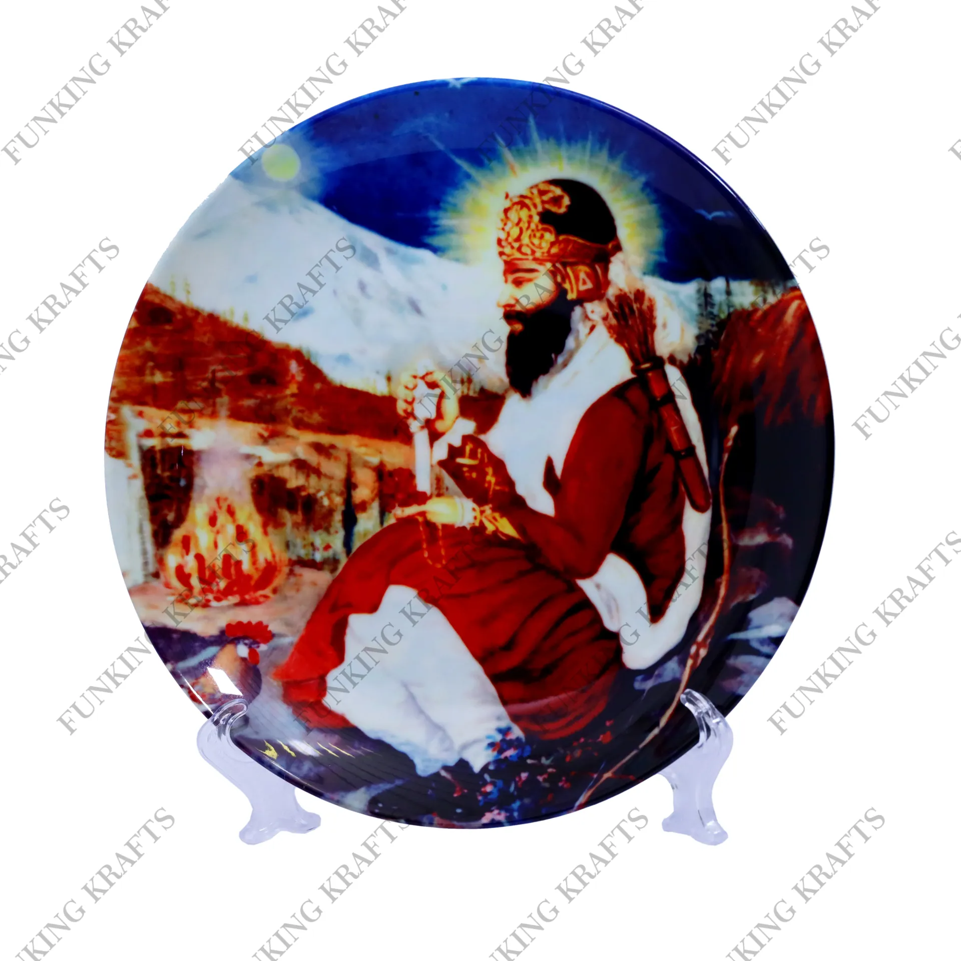 Printed Ceramic Plate (Size 8 inch)